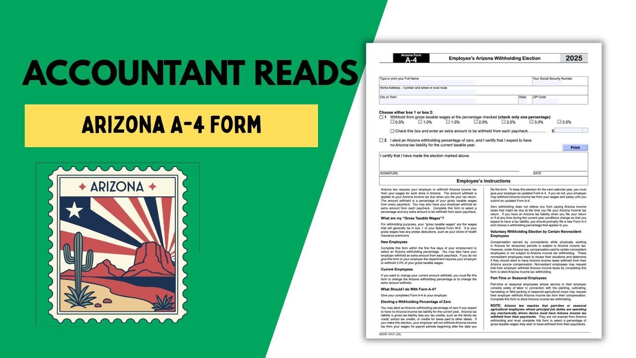 Understanding the Arizona A-4 Form for 2025 | Payroll Guidance