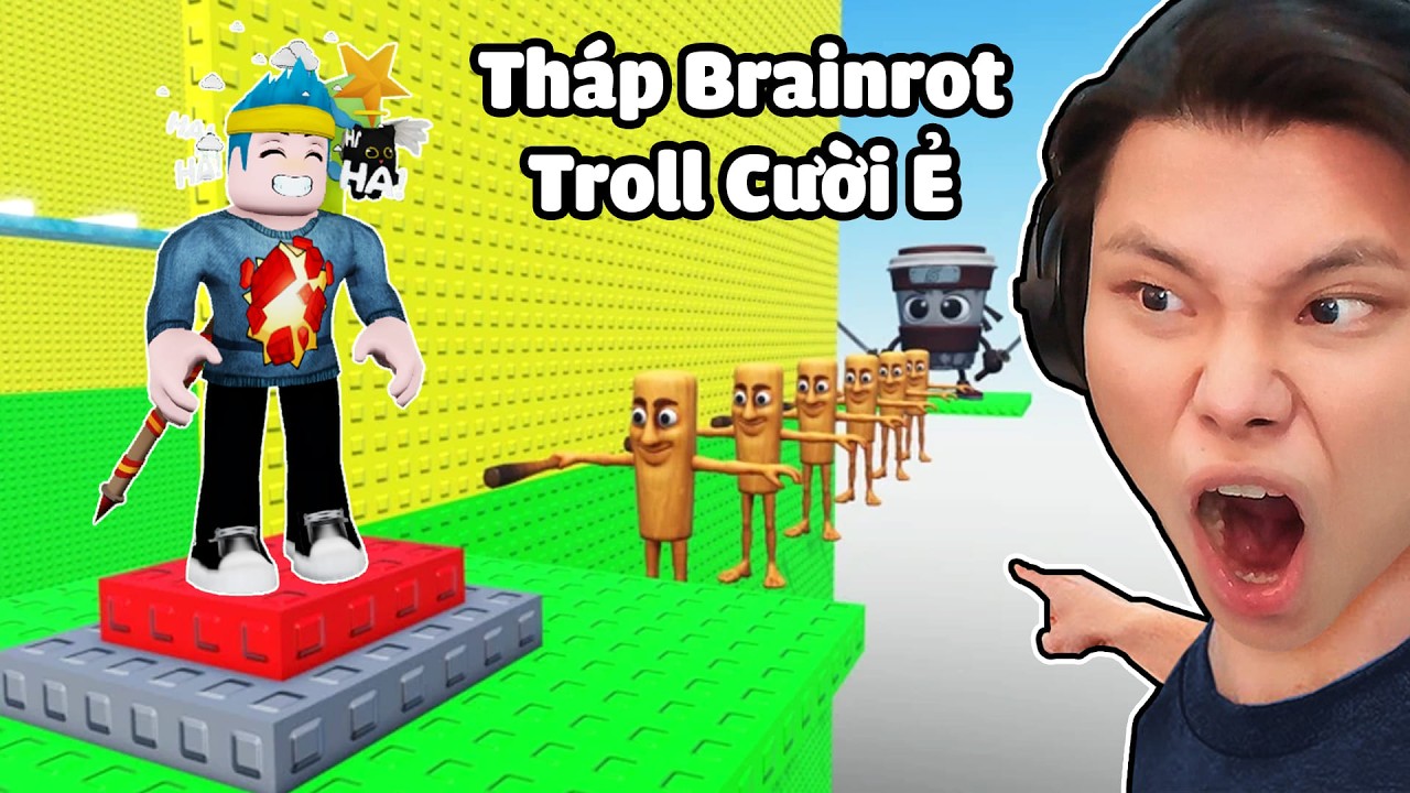 [ROBLOX] JAYGRAY PARKOUR THÁP BRAINROT TROLL CƯỜI Ẻ🖐😜🌈THỬ THÁCH BÀN TAY 7 MÀU SIÊU ỨC CHẾ SLAP TOWER