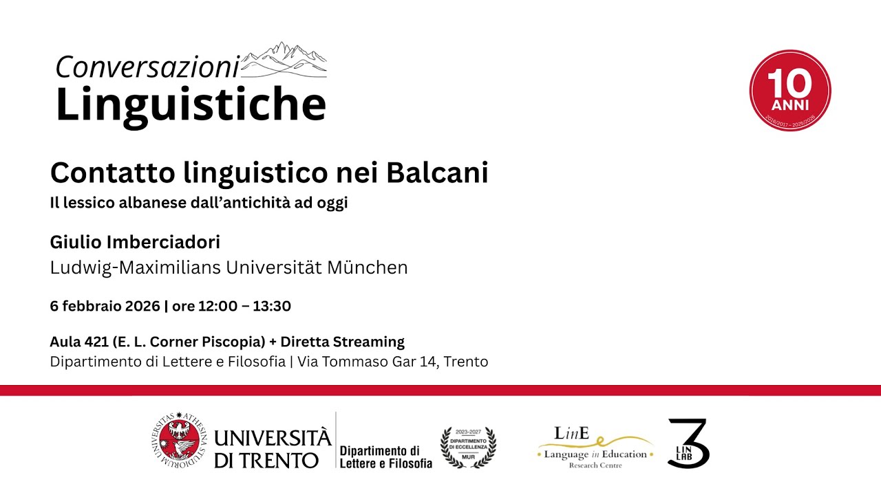 Conversazioni Linguistiche con Giulio Imberciadori | 6 febbraio 2026