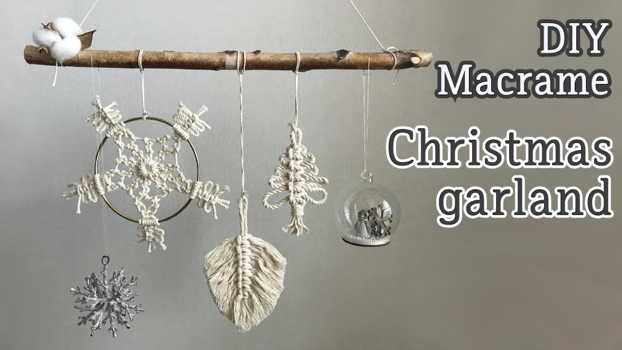 DIY Macrame Christmas ornaments / 마크라메 크리스마스 오너먼트 월행잉