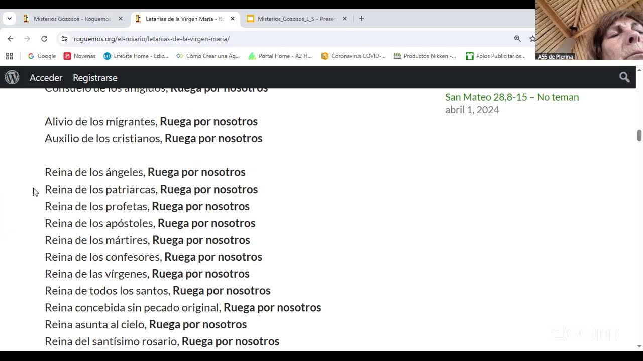 Rezo diario del Santo Rosario