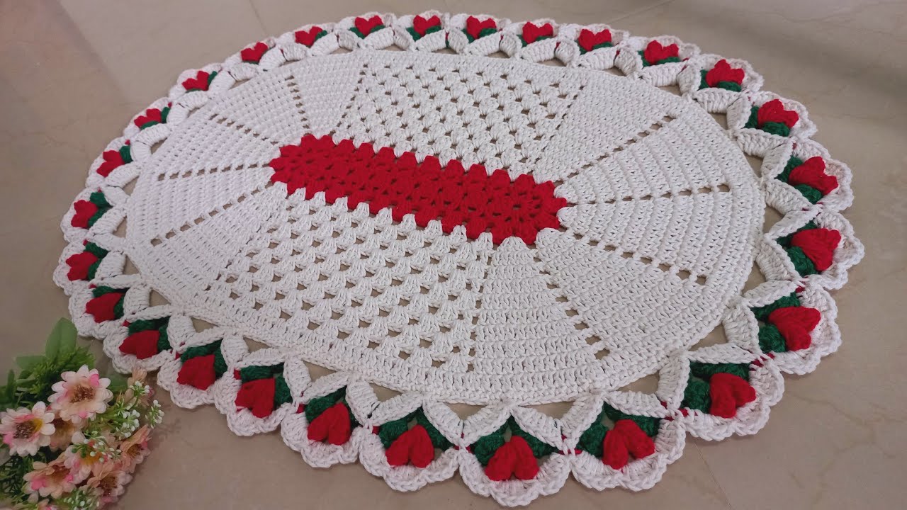 TAPETE OVAL FLORAL DE FORMA FÁCIL E ECONÔMICO PASSO A PASSO