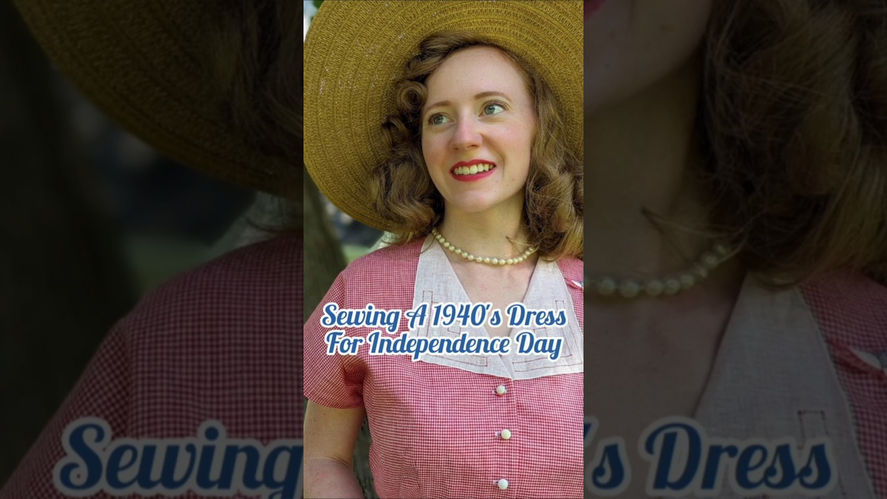 Sewing A 1940's Shirt Dress | Vintage Independence Day Dress | 4th Of July Outfit #vintagestyle