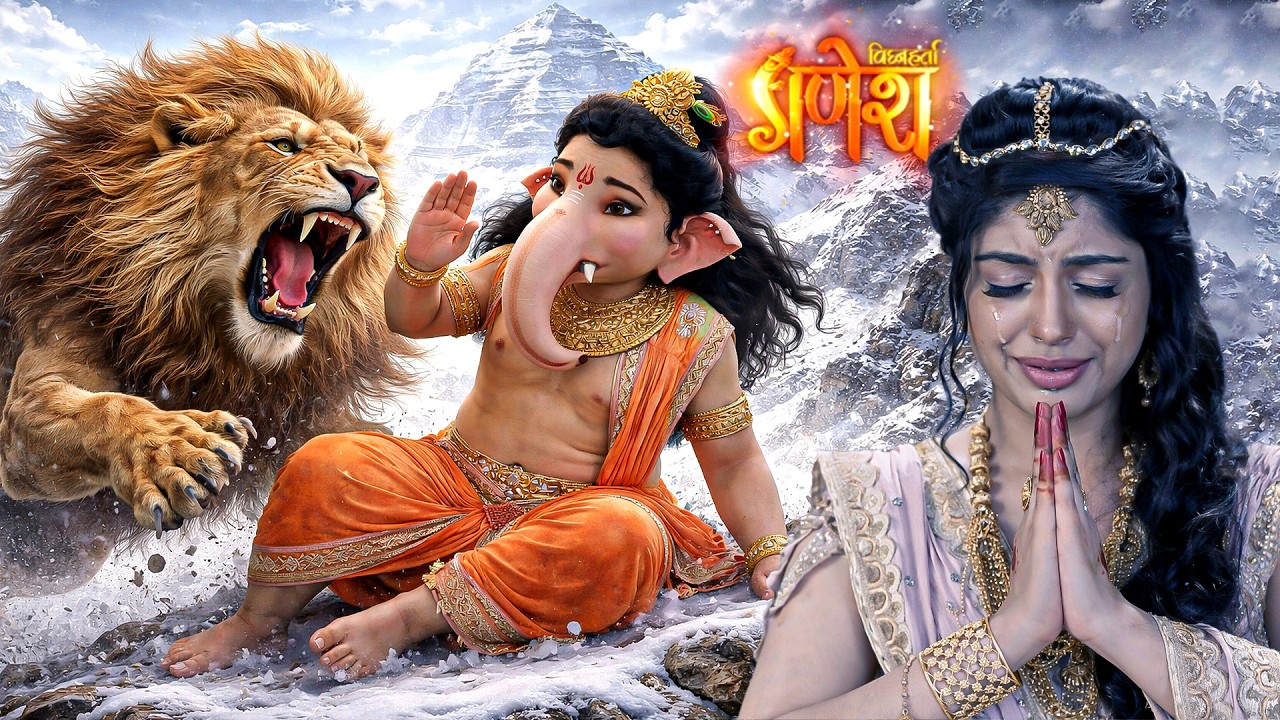अपने पुत्र गणेश की जान मां पार्वती बचा पाएगा खूंखार शेर से  || Vighnaharta Ganesh || @prabhuleela