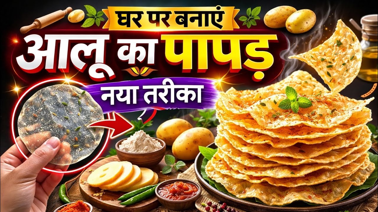 2 आलू से 100 पापड़ 😍 मार्केट फेल | नया आसान तरीका | #khushbukvsingh 