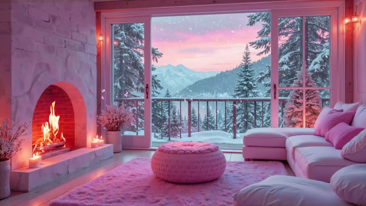 Soothing Piano Lounge with Fireplace Sounds ❄️🔥Relaxing Soft Piano Music for Focus & Calm Vibes