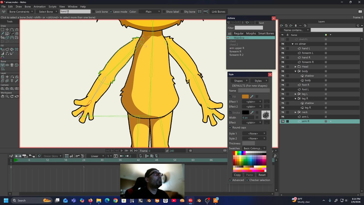 making an orginial animated muppet character in Moho