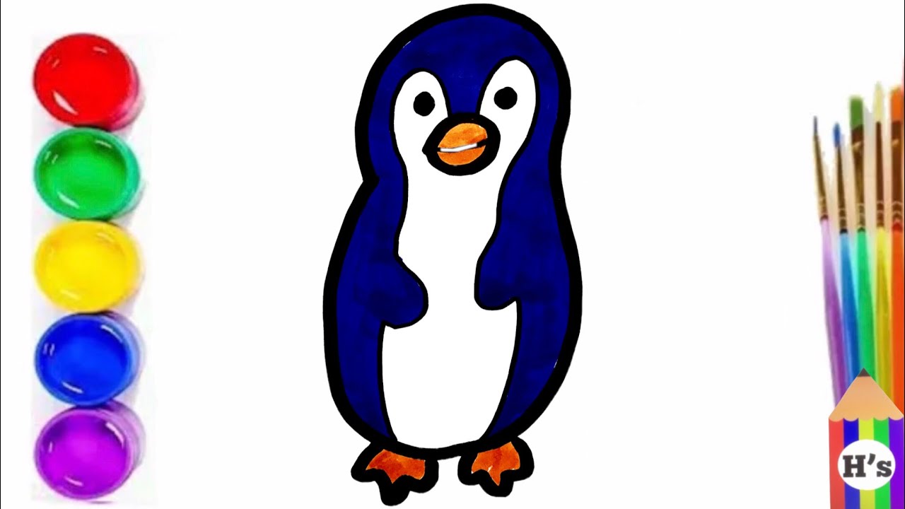 How To Draw a Cute Penguin | рисунок пингвина для детей | Bolalar uchun pingvin rasm chizish