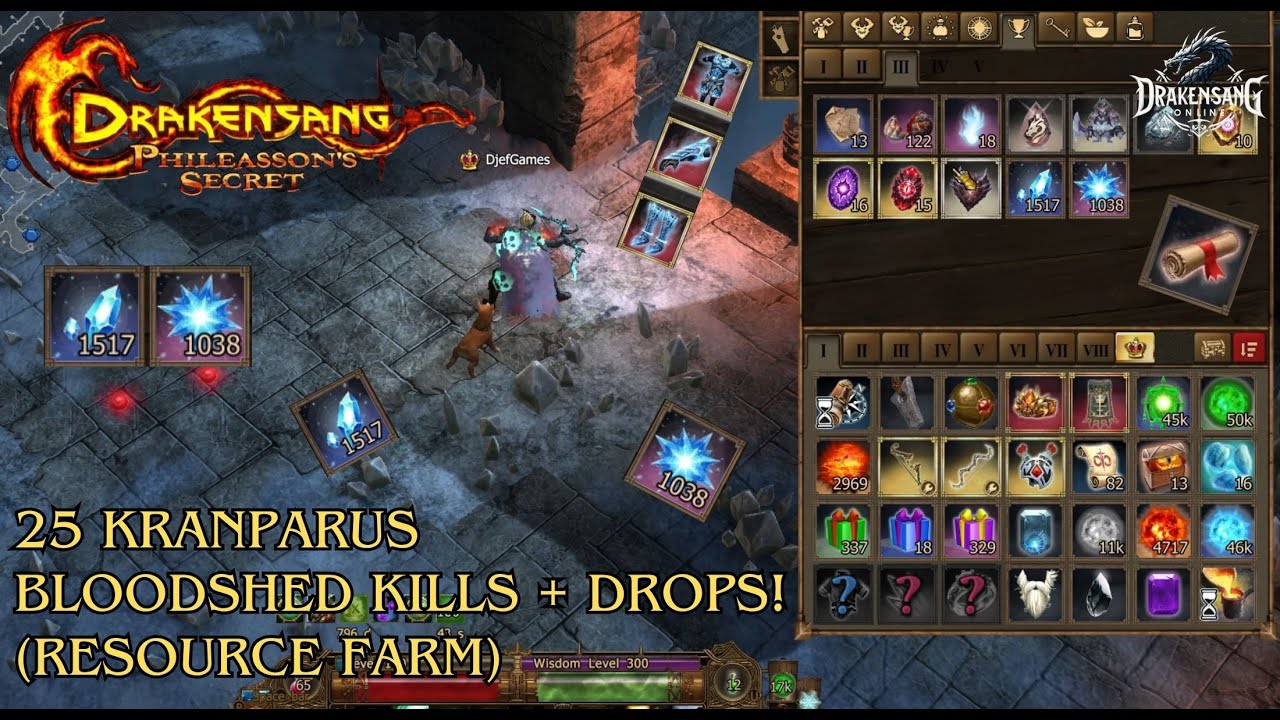 Drakensang Online - 25 Kranparus Bloodshed Kills + Drops! (Resource Farm) (DSO)