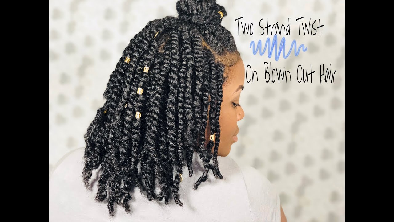 Two Strand Twist On Blown Out Hair