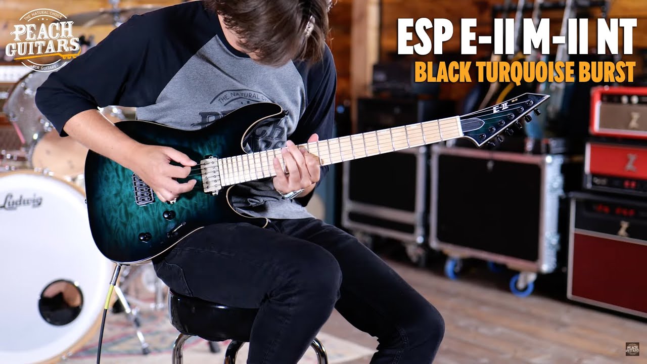No Talking...Just Tones | ESP E-II M-II NT | Black Turquoise Burst
