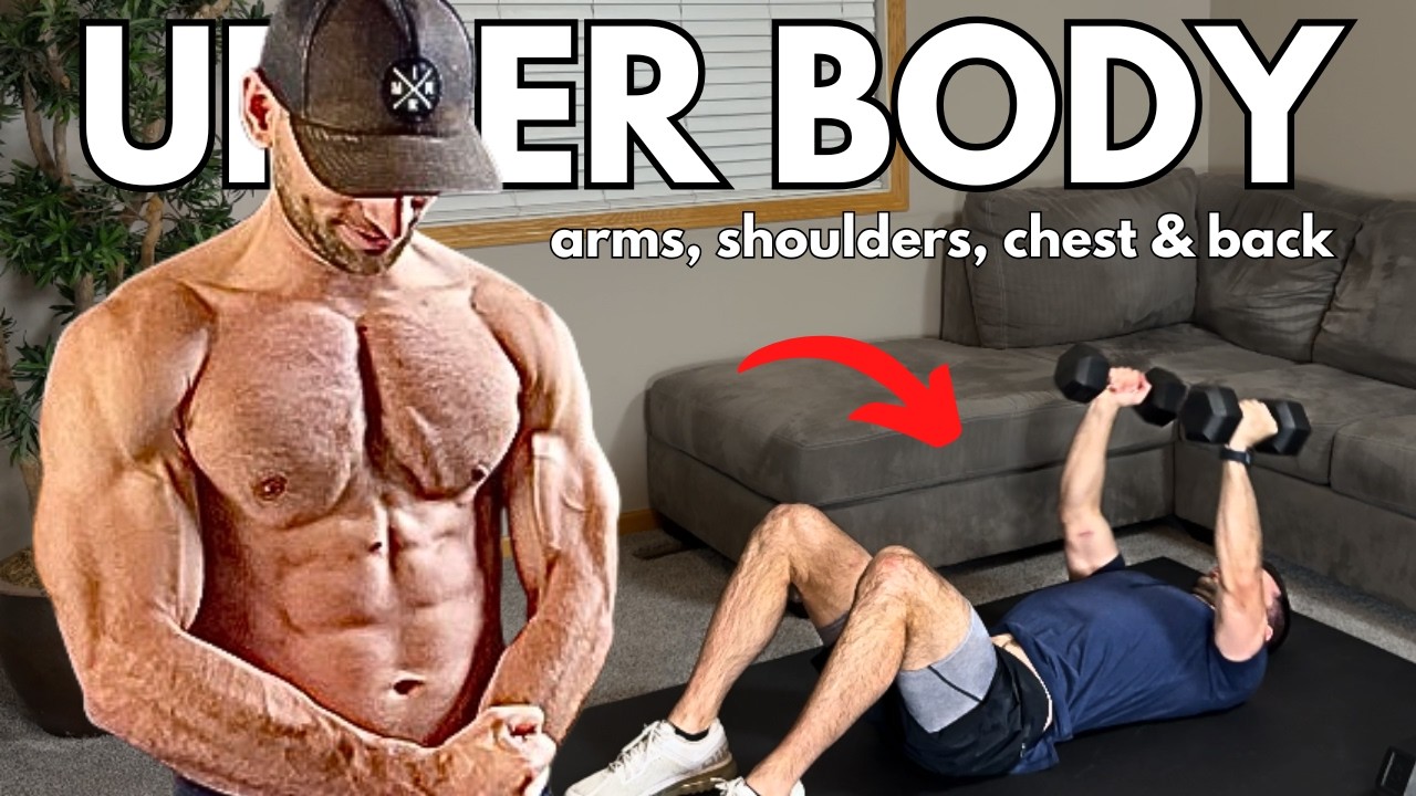 25 Min Upper Body Dumbbell Workout at Home (Arms, Chest, Back & Shoulders)