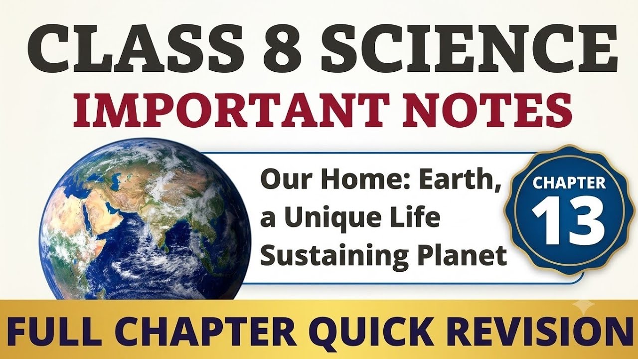 Best Notes Class 8 OUR HOME: EARTH, A UNIQUE LIFE SUSTAINING PLANET | Class 8 Curiosity Notes
