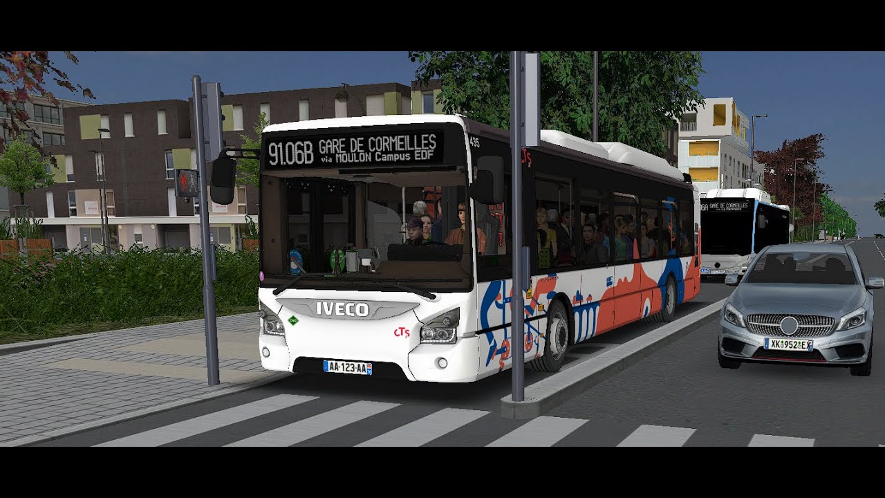 #5 vers cormeilles gare iveco urbanway 12 gnv ligne 91.06B omsi 2