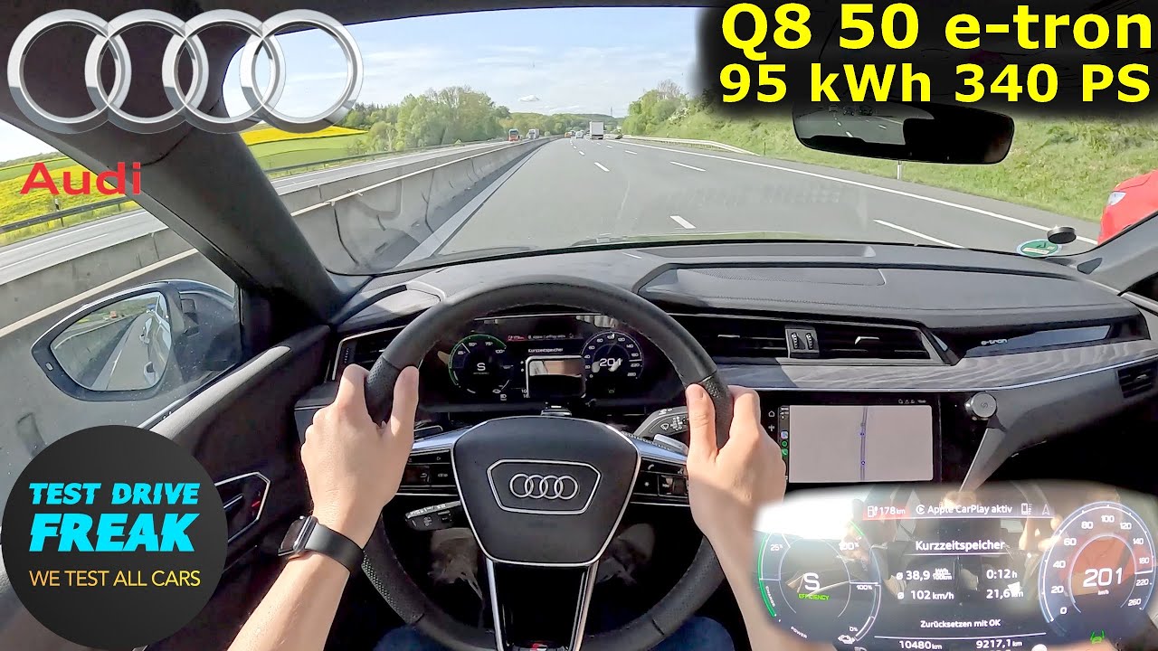 2024 Audi Q8 50 e-tron 340 PS 🚀 TOP SPEED Autobahn POV | No Speed Limit | Electric Consumption kWh