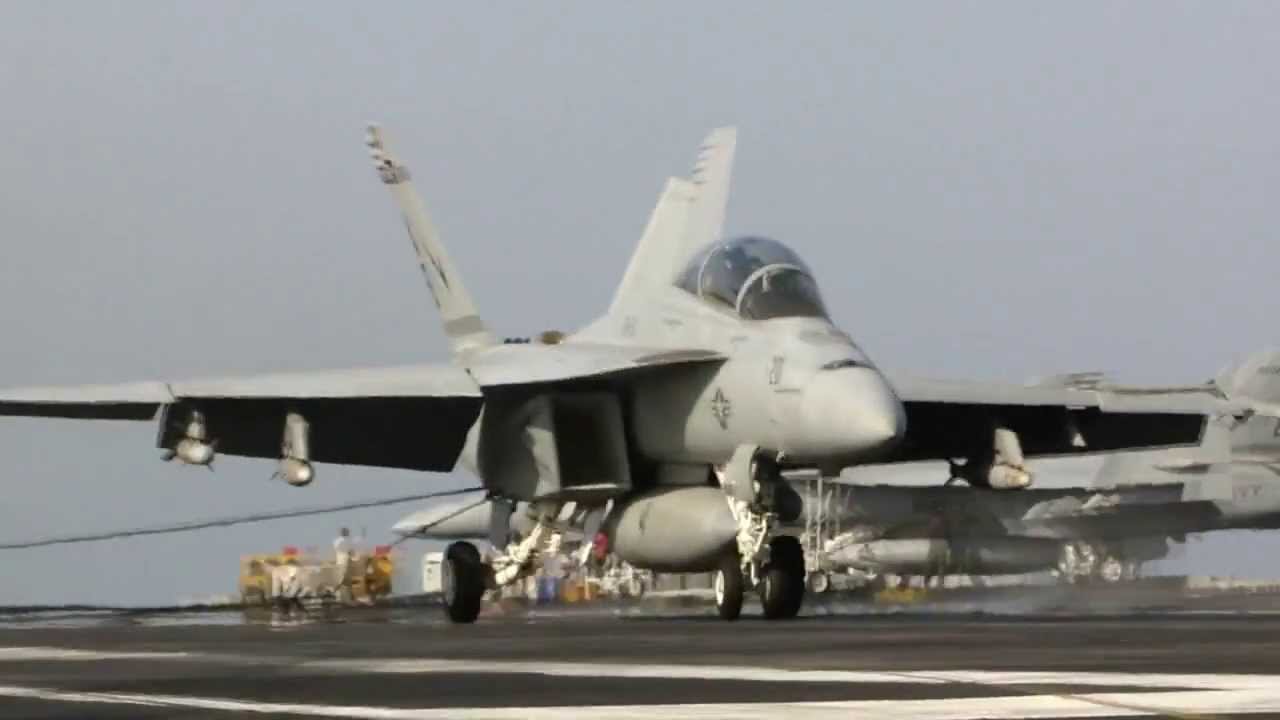 F-18 Tailhook Grabs the Cable Perfectly