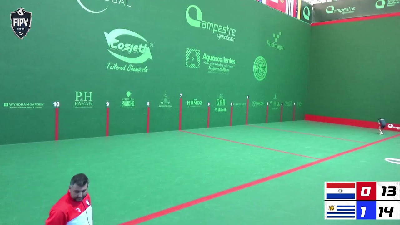 Liga de Naciones de Frontón 30 mts.Paraguay vs UruguayPaleta Goma Varonil.