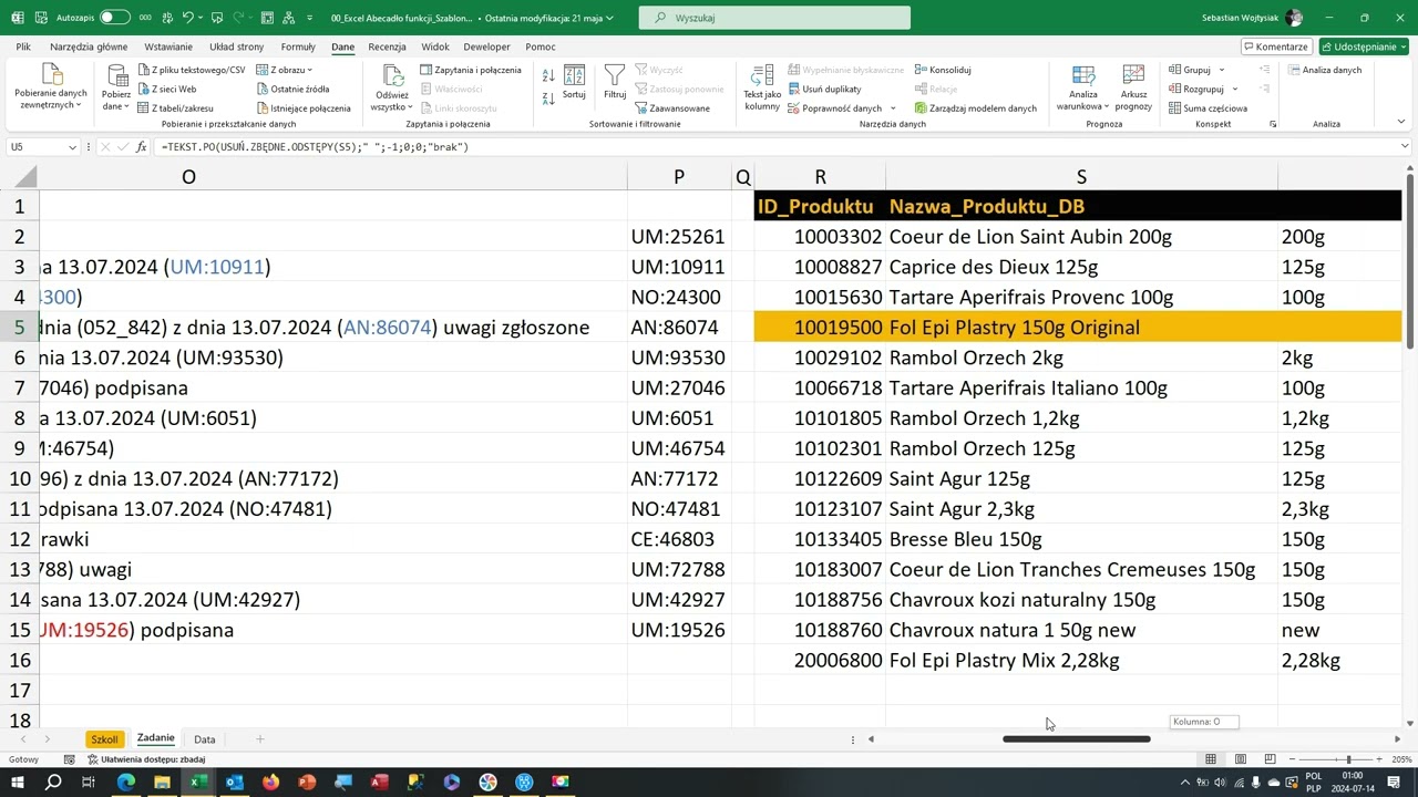 Excel: Podział tekstu na kolumny. Jak wyciągnąć dane z tekstu w Excel. Fragment tekstu w Excel.