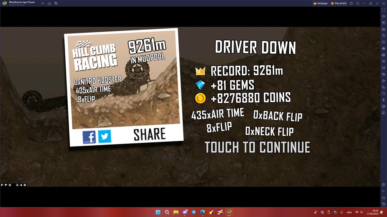 Hill Climb Racing Buggy + Mudpool 9261m (full run)