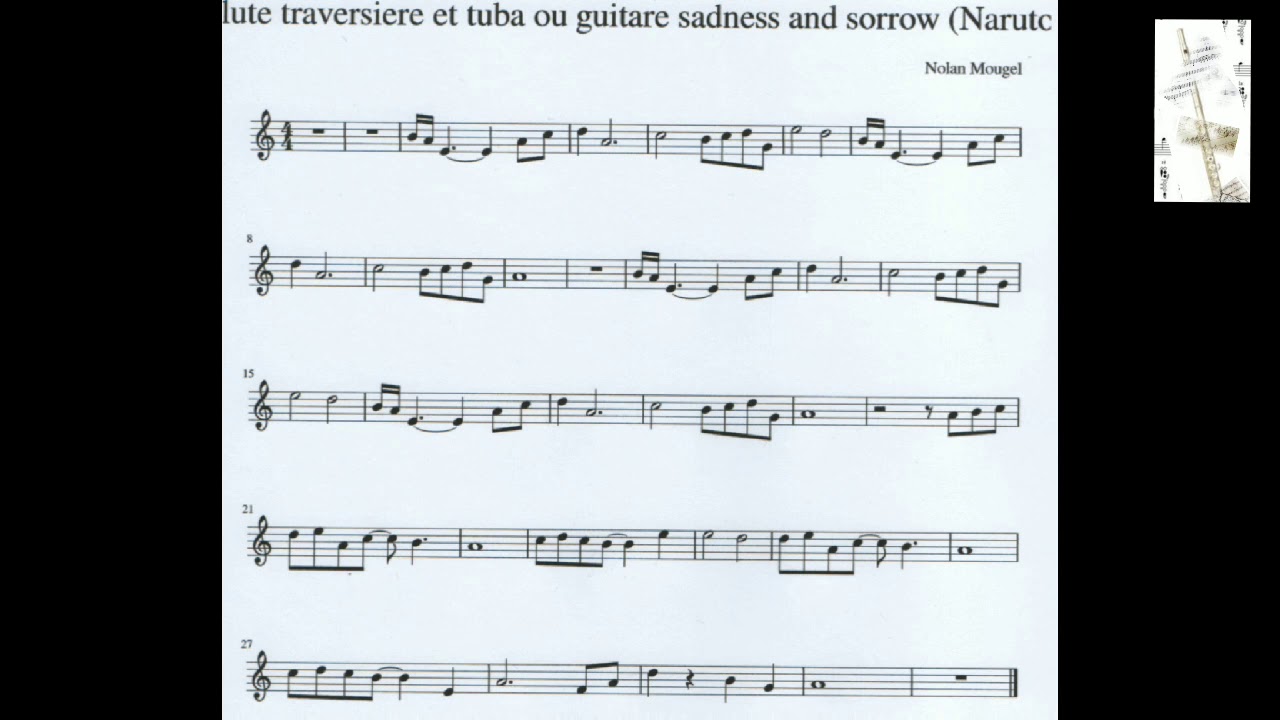 Partition fl&ucirc;te traversi&egrave;re sadness and sorrow son musescore et vrai fl&ucirc;te traversi&egrave;re