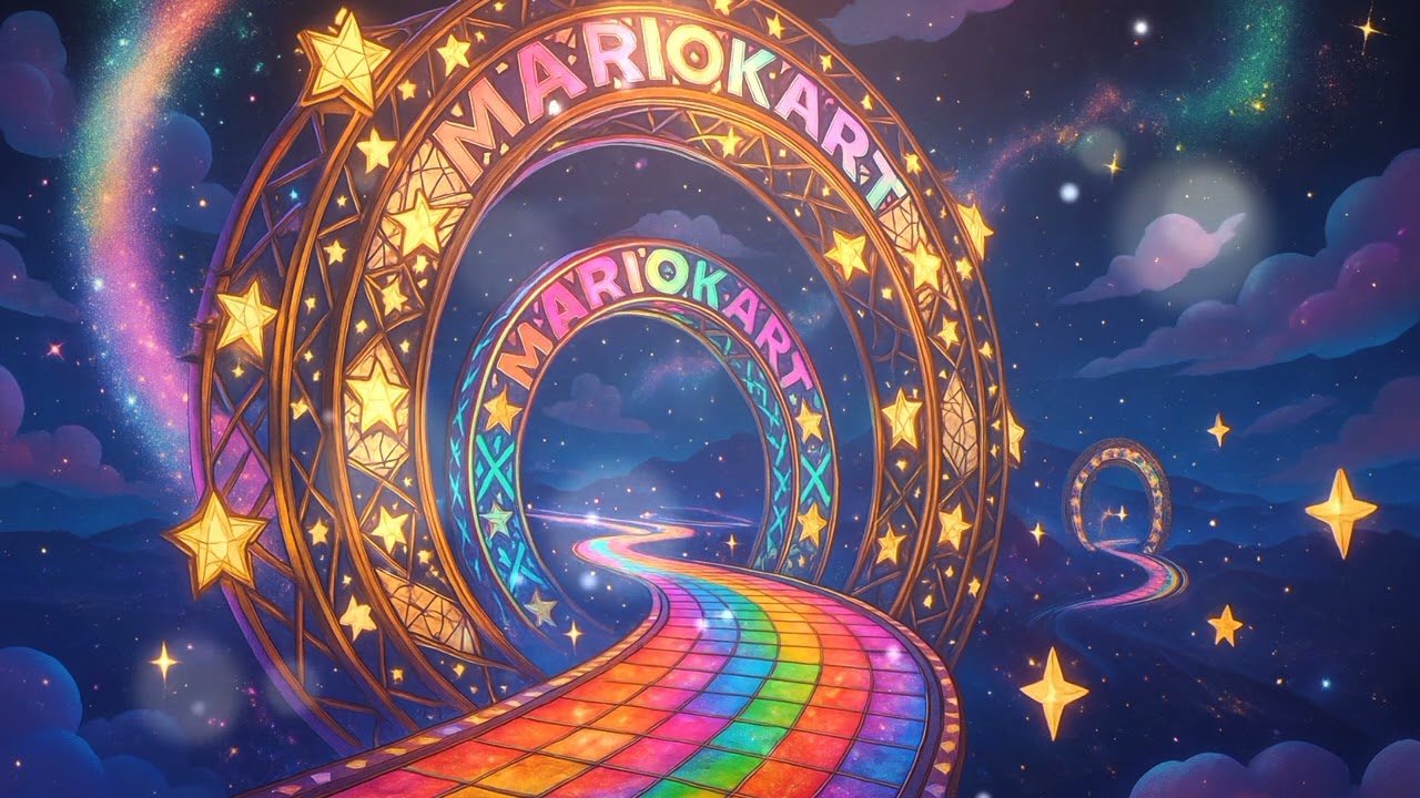 𝗺𝗮𝗿𝗶𝗼 𝗸𝗮𝗿𝘁 𝘄𝗼𝗿𝗹𝗱 - 𝗿𝗮𝗶𝗻𝗯𝗼𝘄 𝗿𝗼𝗮𝗱 🌈 (𝘀𝗹𝗼𝘄𝗲𝗱 ~ 𝗿𝗲𝘃𝗲𝗿𝗯)