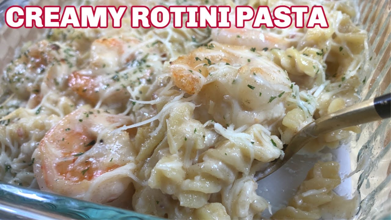 Creamy Rotini Pasta - Quick & Rotini Pasta Recipe - How To Make Rotini Pasta With Shrimp/Prawn