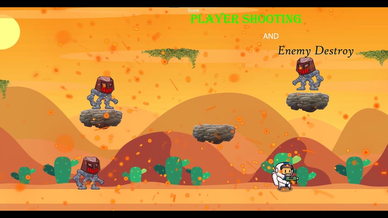 2D Player Shooting And Destroy Enemy Unity