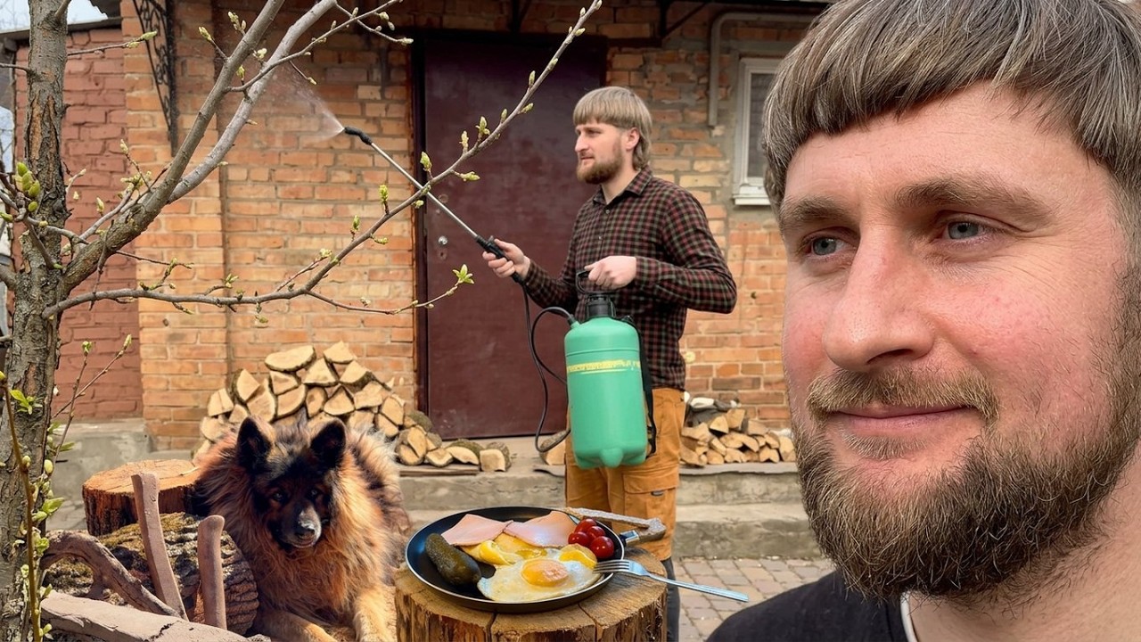 ASMR Slow Living: Cozy March Days 🌱 | From Cooking Rural Food to Spraying Trees