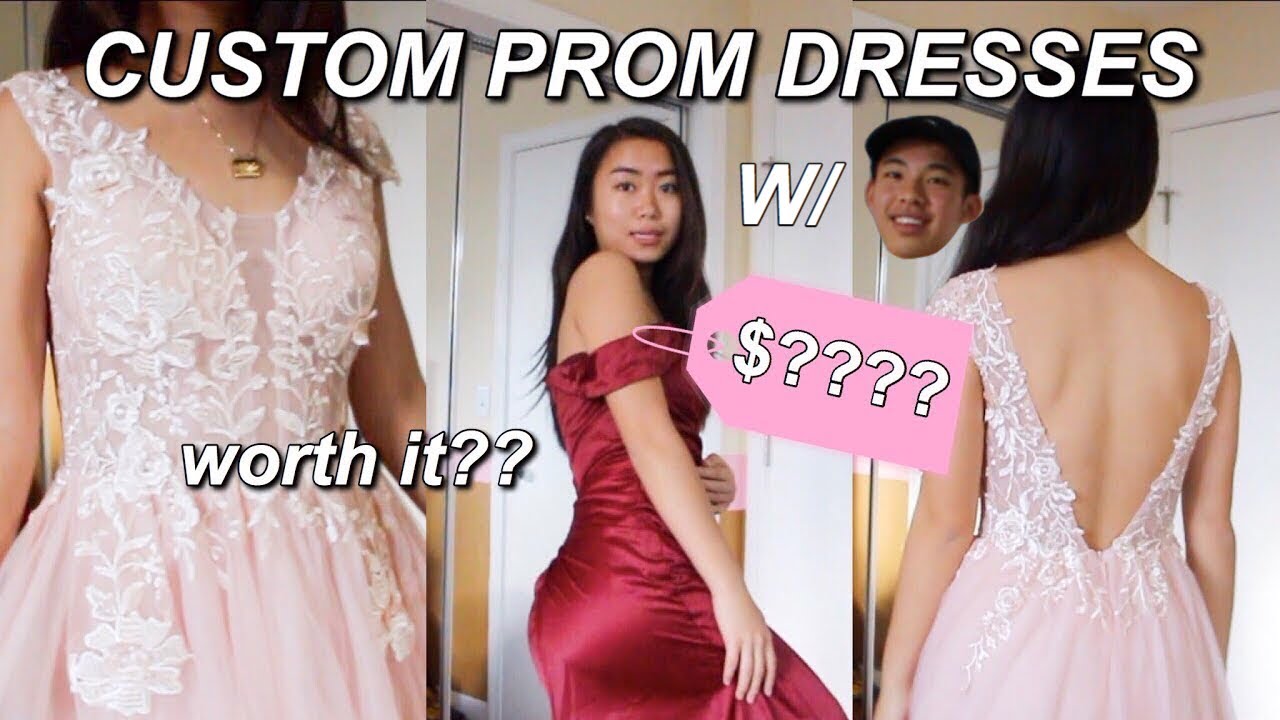 TRYING CUSTOM PROM DRESSES FROM JJ'S HOUSE