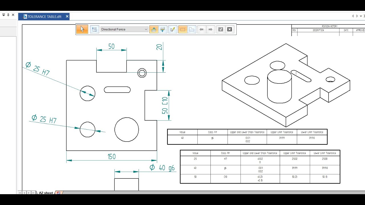 Solid edge drafting tutorial | Tolerance table