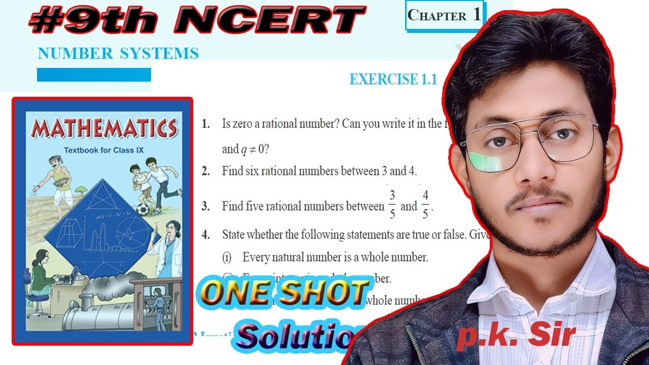 9th Maths Ncert Exercise-1.1 Solution || Number SystemBy P K Sir ||#9thmaths #number_system #ncert
