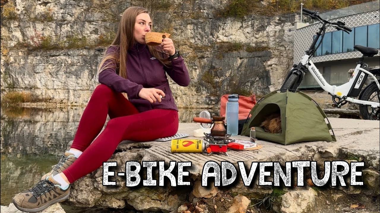 Cat Tent Setup & Coffee by the Lake, E-Bike Ride ASMR | Solo Camping With My Cat 🐱