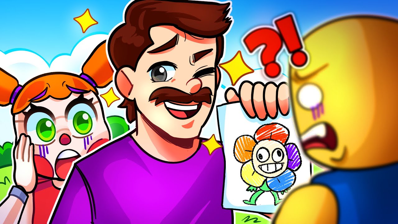 Teaching My DAD to Draw Dandy’s World Toons in Roblox