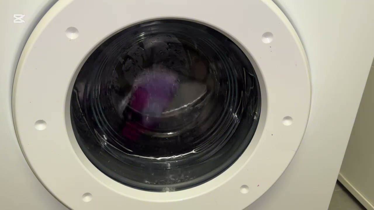 Purple Sneakers Being Washed in a Front-Load Washing Machine V-Zug