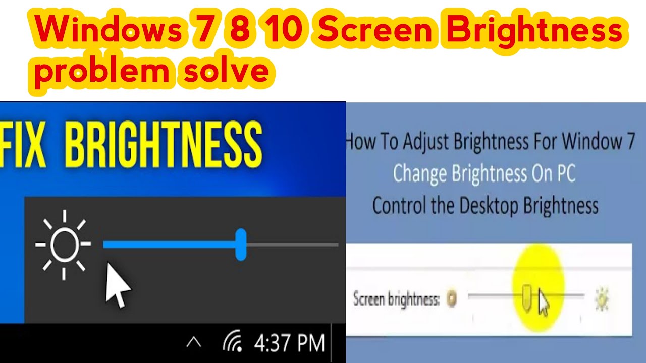 Screen brightness problem Laptop / computer 2022 Windows 7 8 10 Brightness problem solve
