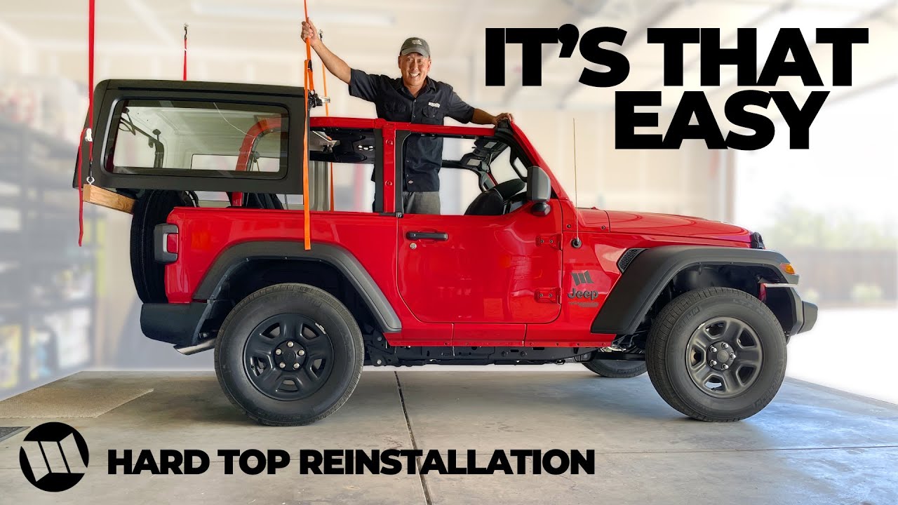 HOW TO Reinstall a Jeep Wrangler Hard Top Hanging from the Ceiling with a a DIY Budget Hanger