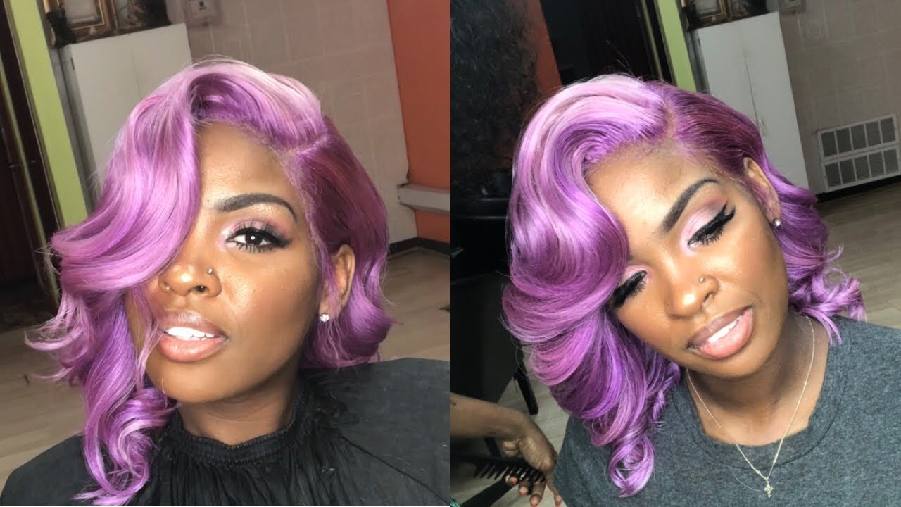 Marilyn Monroe Purple Quick Weave Bob (Lace Frontal) | HOT GIRL SUMMER