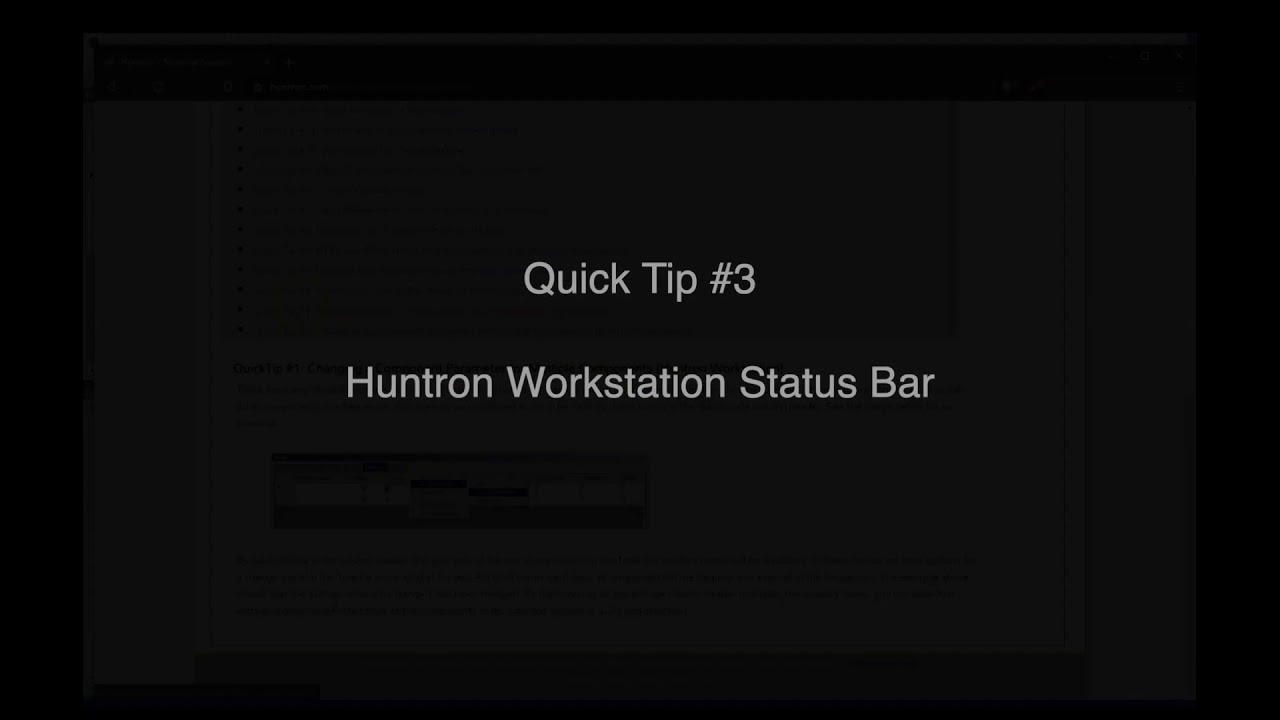 Quick Tip #3 - The Huntron Workstation Status Bar