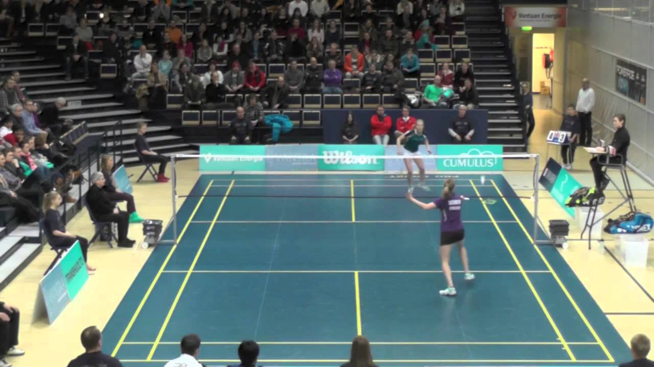 Sulkapallon SM-kisat 2014: Naisten kaksinpelin loppuottelu 1/2