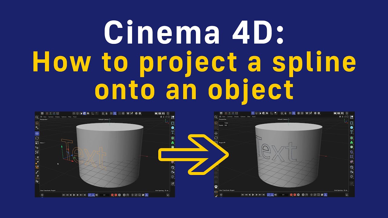 Cinema 4D: How to project a spline onto an object