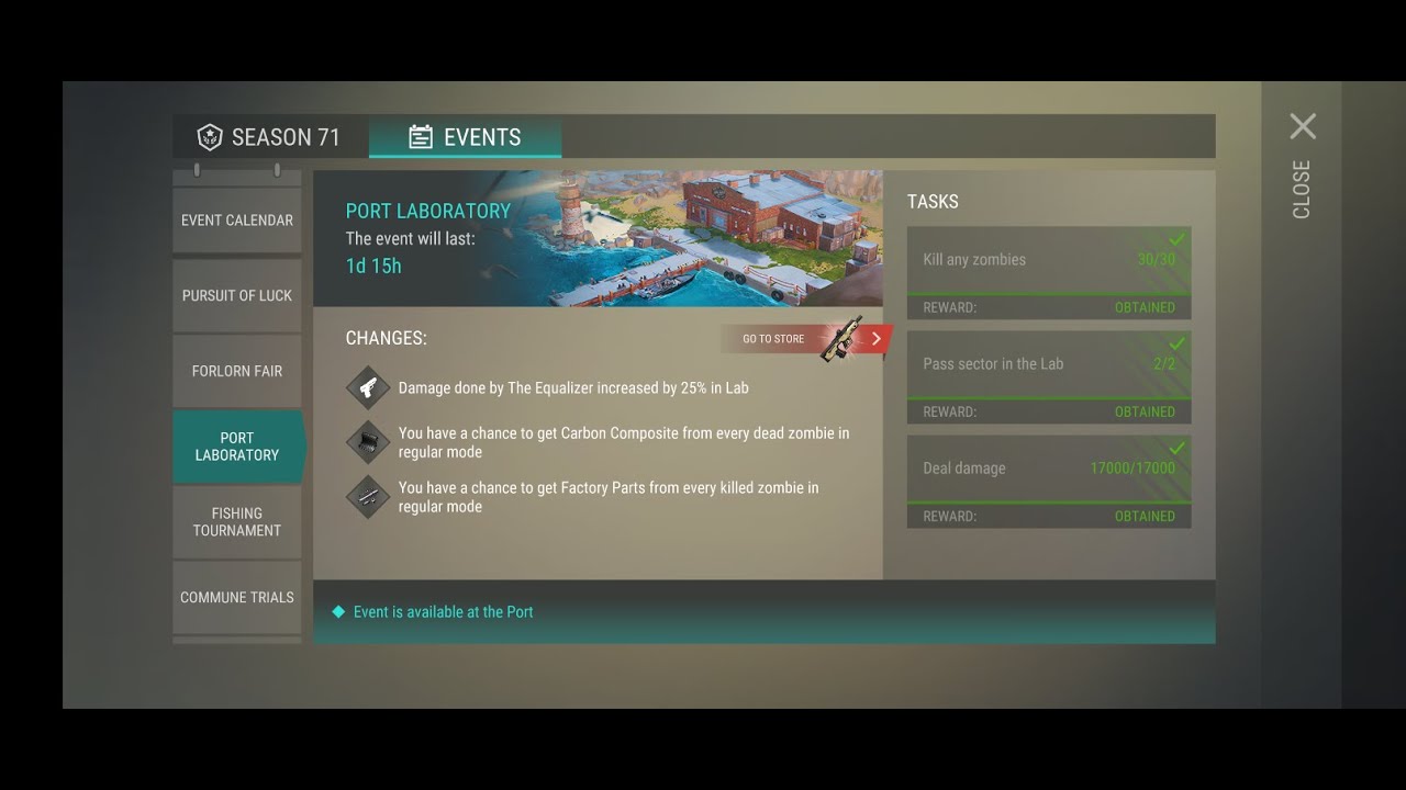 PORT LABORATORY AND SURVIVORS PATH PROGRESS (F2P) - LAST DAY ON EARTH