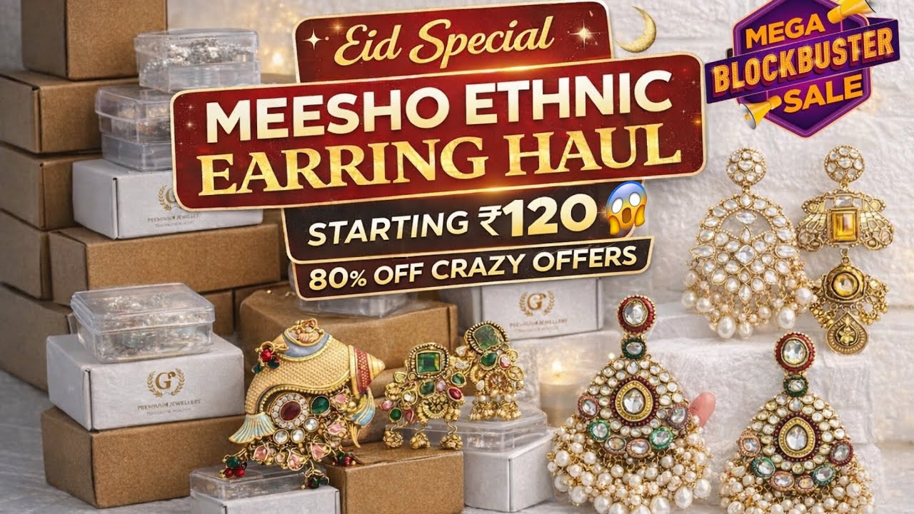 Meesho Ethnic Earrings Haul 😍| Starting ₹120 😱Block Buster sale 80% off 🎀 #meesho #sale #viral 