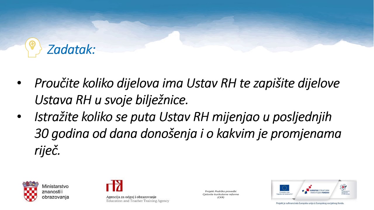 Politika i gospodarstvo, 4. r. S&Scaron; - Ustav RH; Uspostava samostalnosti i suvereniteta RH