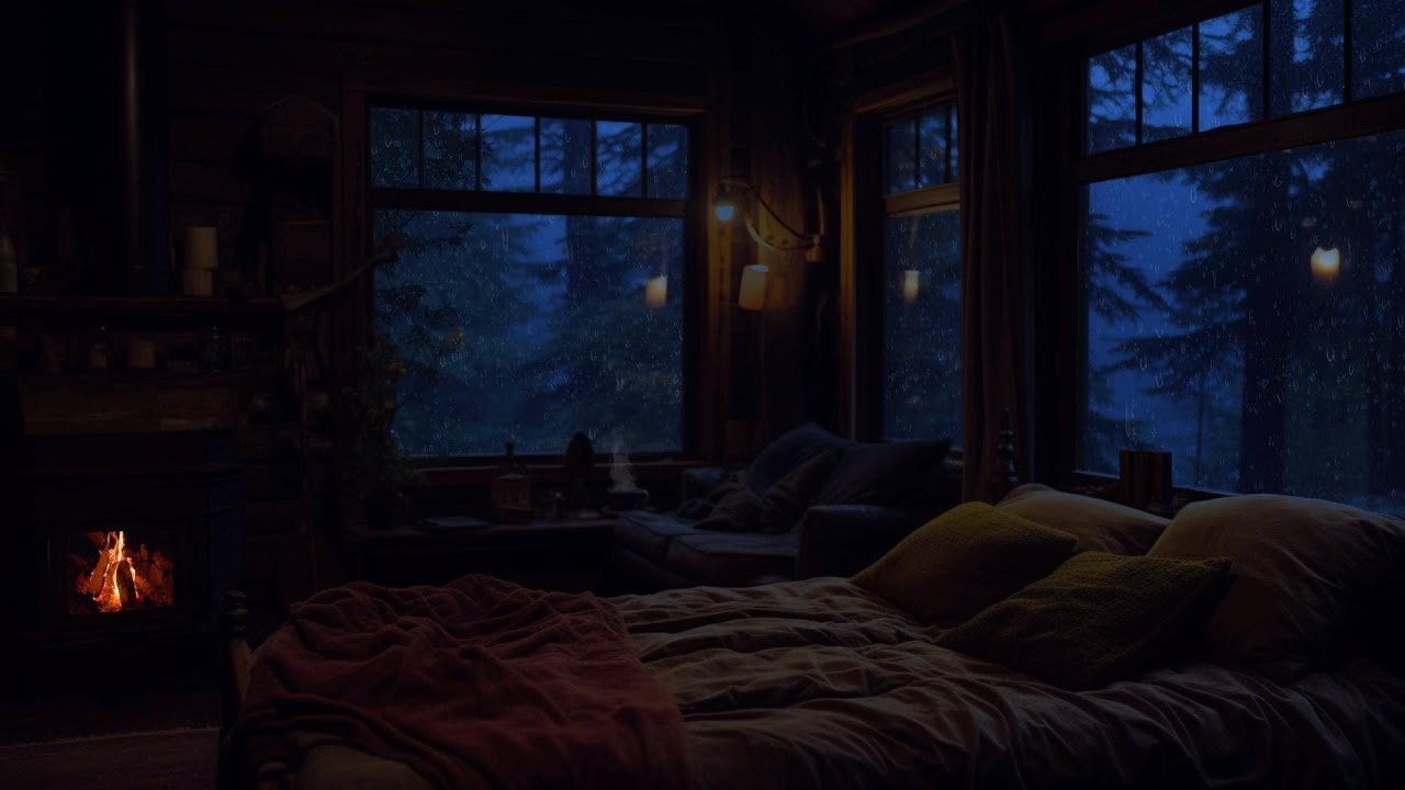 Rain and Thunder for Sleep: Cozy Cabin Storm Ambience All Night