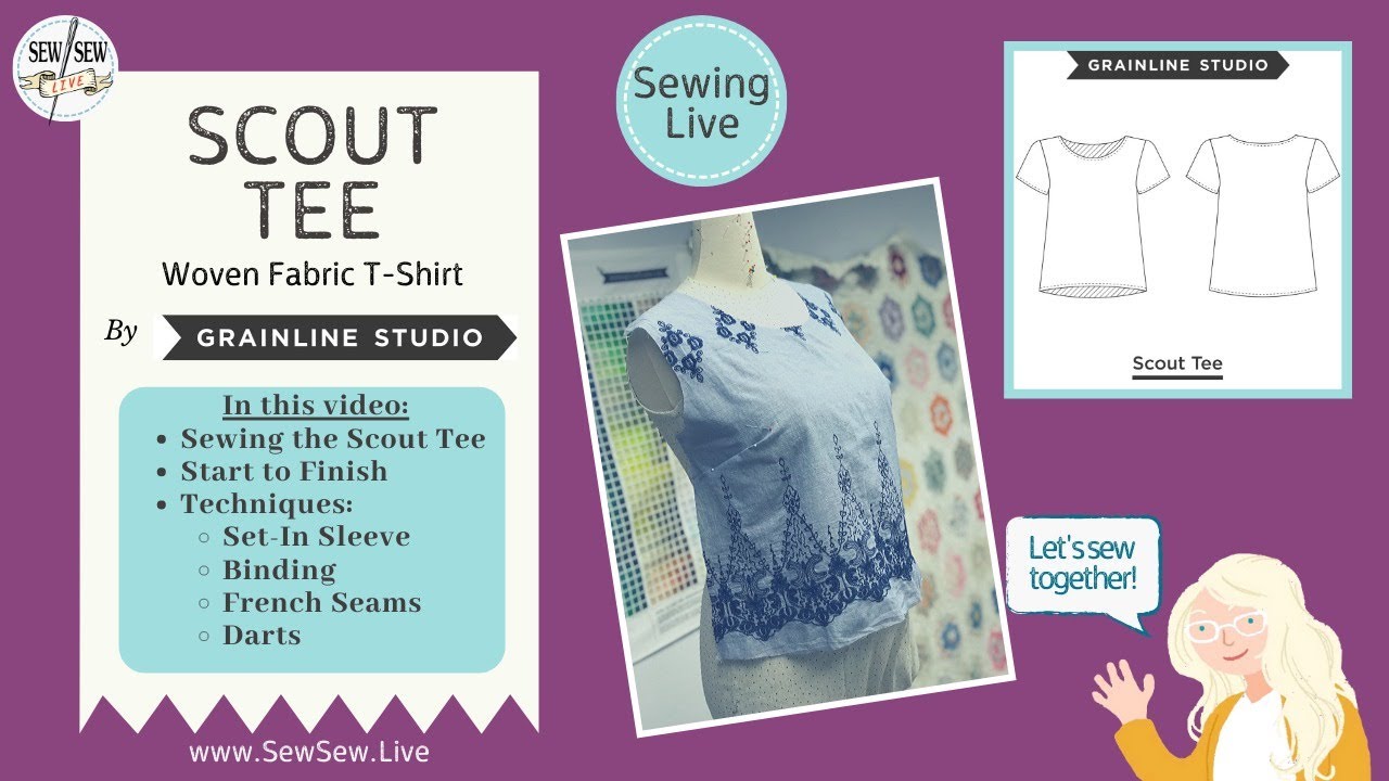 Scout Tee Sewing- pattern by Grainline Studio.....by Sew Sew Live