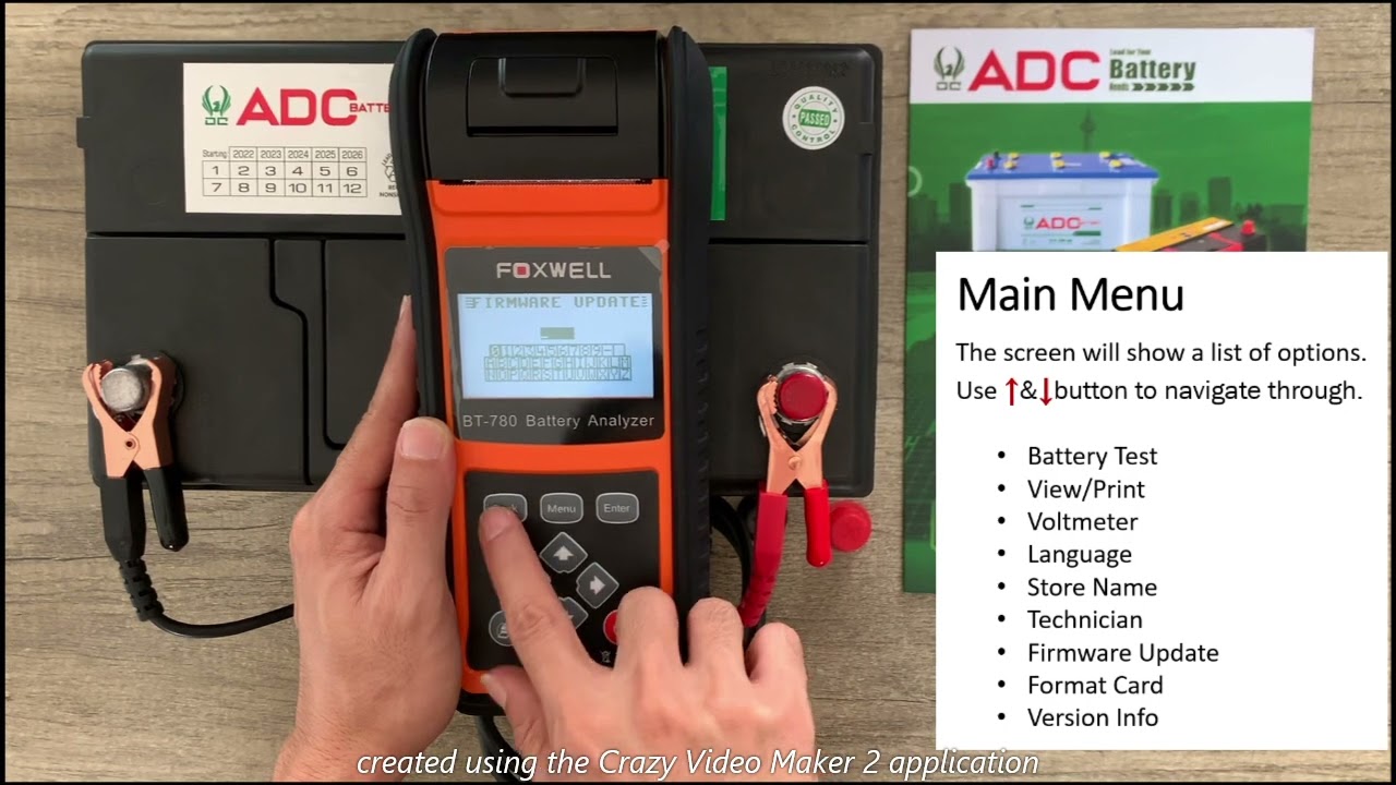 FOXWELL BT780 Menu Navigation & How to Test A Battery