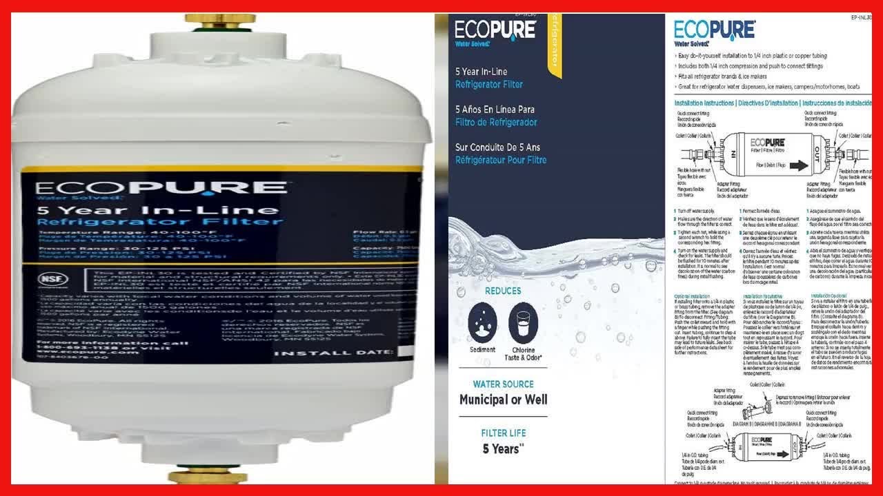 Great product -  EcoPure EPINL30 5 Year in-Line Refrigerator Filter-Universal Includes Both 1/4