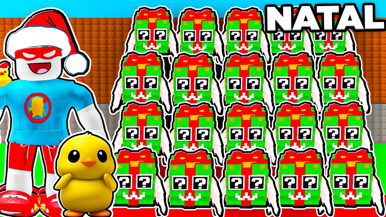 Fiz uma COMPETIÇÃO DE LUCKY BLOCKS DE NATAL com o BICOBRUNO