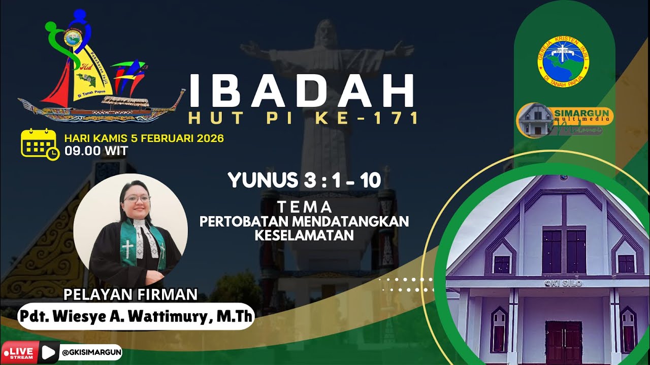 IBADAH HUT PI KE-171 - KAMIS, 5 FEBRUARI 2026