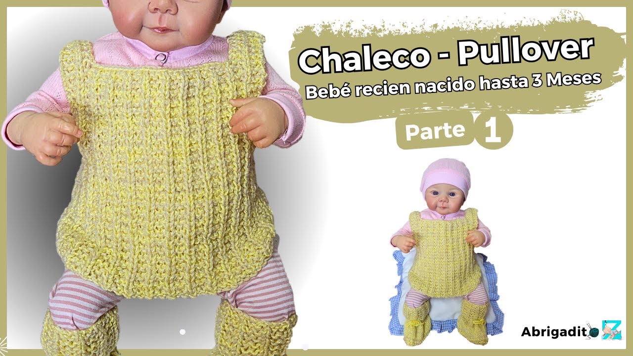 Ropas Bebe recien Nacido y Bebe Reborn | Pullover Chaleco bebe a Dos Agujas edad de 0 a 3 meses